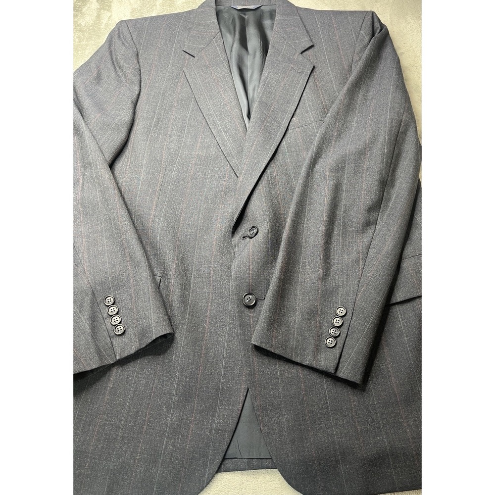 Kuppenheimer‎ Mens Classic Gray Pinstripe Wool Suit Blazer Jacket 44